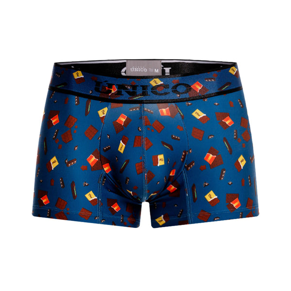 BOXER CORTO CHOCOLATE AZUL