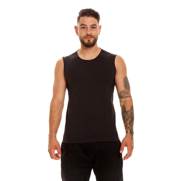 ETHEREOUS BLACK SLEEVELESS T-SHIRT 23 BLACK