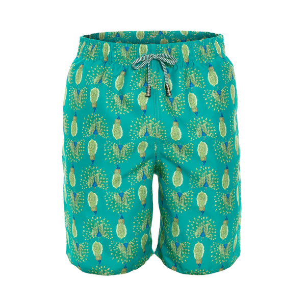 PEACOCK PRINTED HALF SURF SHORTS